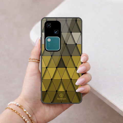 Vivo S18 Cover - ONation Pyramid Series - HQ Ultra Shine Premium Infinity Glass Soft Silicon Borders Case