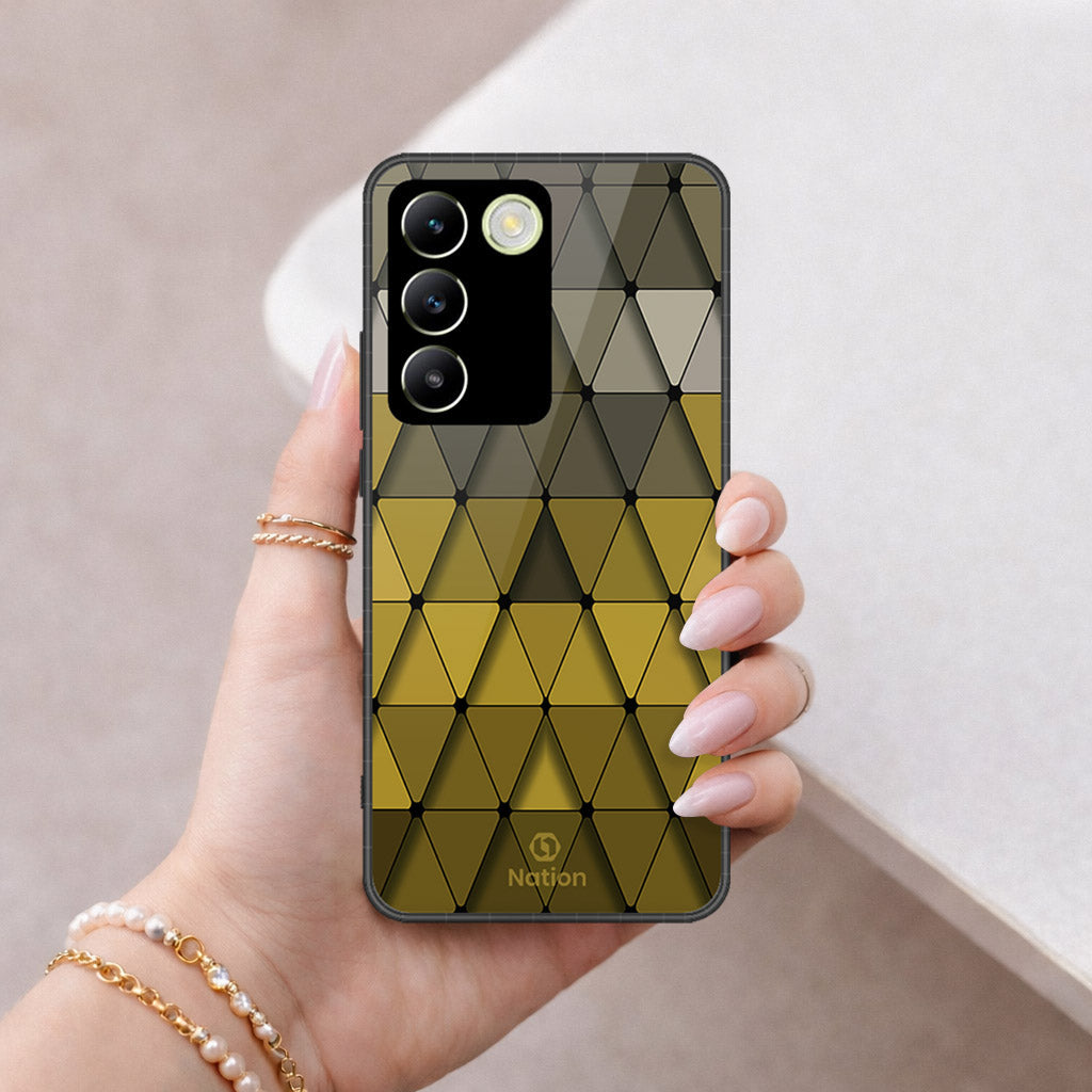 Vivo V30 Lite 4G Cover - ONation Pyramid Series - HQ Ultra Shine Premium Infinity Glass Soft Silicon Borders Case