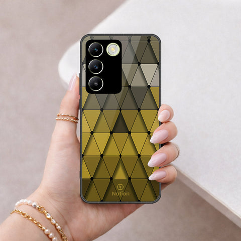 Vivo V30 Lite 4G Cover - ONation Pyramid Series - HQ Ultra Shine Premium Infinity Glass Soft Silicon Borders Case