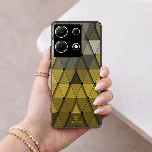 Infinix Note 30 Cover - ONation Pyramid Series - HQ Ultra Shine Premium Infinity Glass Soft Silicon Borders Case