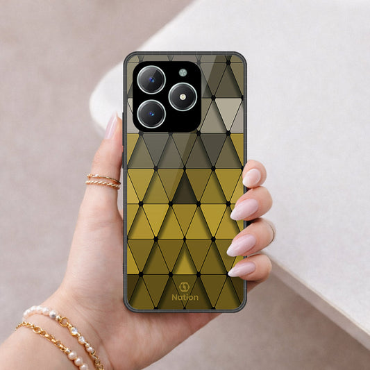 Realme C61 Cover - ONation Pyramid Series - HQ Ultra Shine Premium Infinity Glass Soft Silicon Borders Case