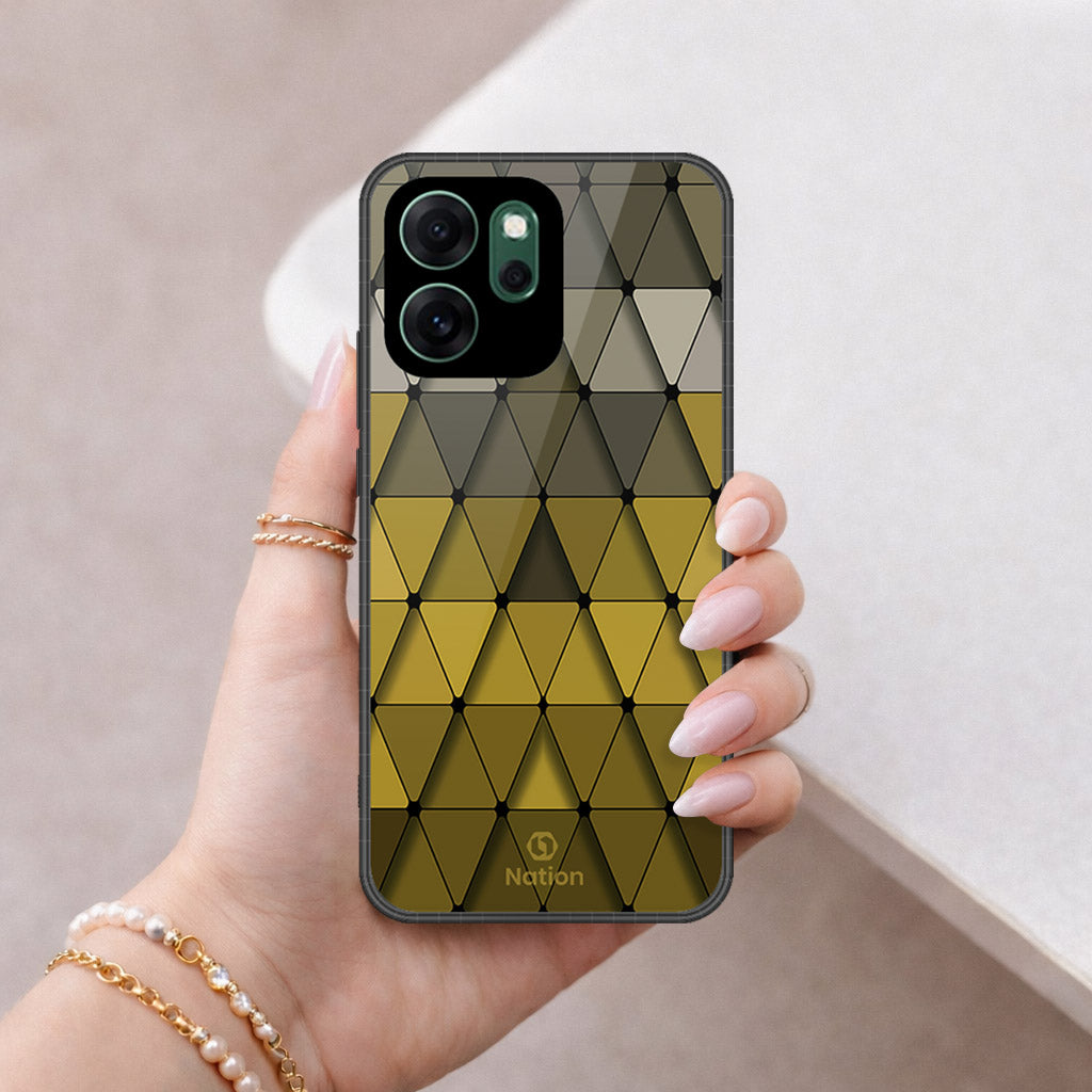 Oppo Reno 14F Cover - ONation Pyramid Series - HQ Ultra Shine Premium Infinity Glass Soft Silicon Borders Case