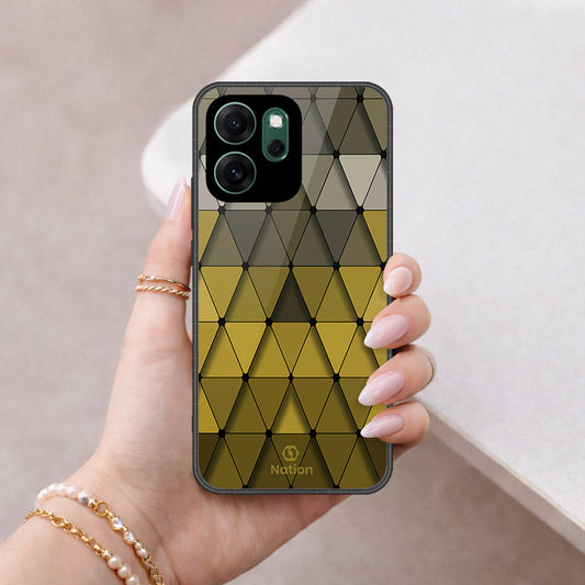 Oppo Reno 14F Cover - ONation Pyramid Series - HQ Ultra Shine Premium Infinity Glass Soft Silicon Borders Case