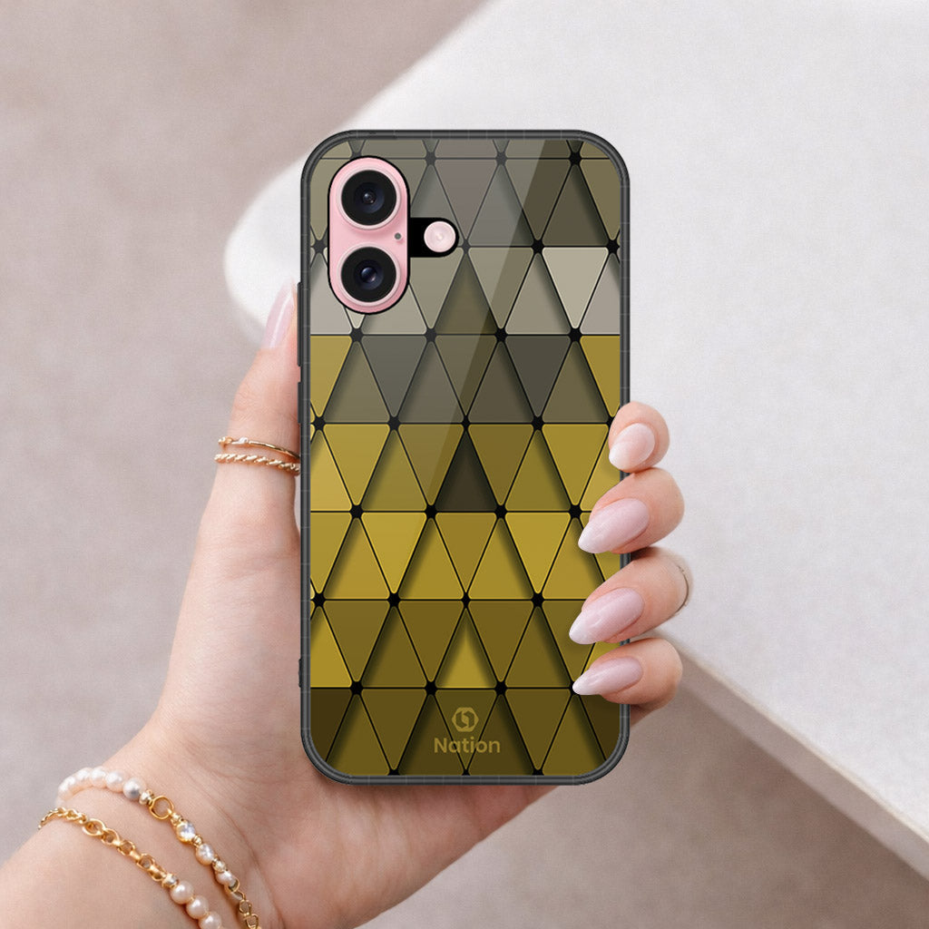 iPhone 16 Plus - ONation Pyramid Series - HQ Ultra Shine Premium Infinity Glass Soft Silicon Borders Case