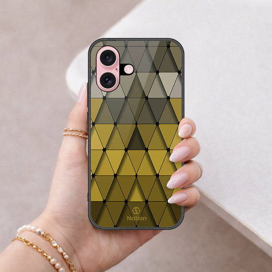 iPhone 16 Plus - ONation Pyramid Series - HQ Ultra Shine Premium Infinity Glass Soft Silicon Borders Case