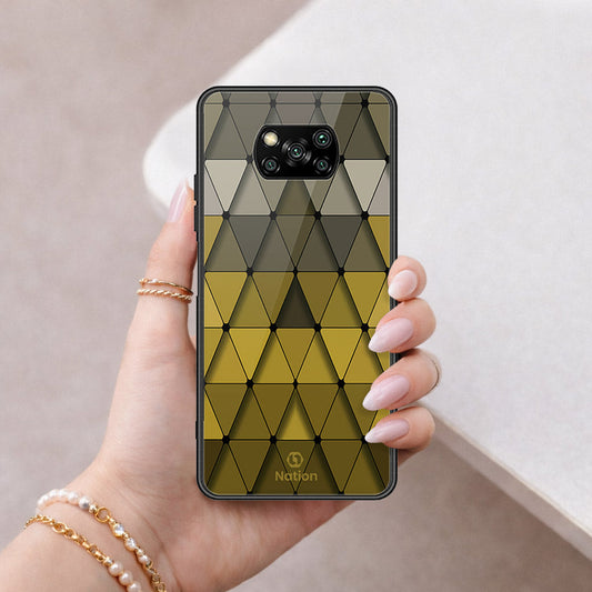 Xiaomi Poco X3 Cover - ONation Pyramid Series - HQ Ultra Shine Premium Infinity Glass Soft Silicon Borders Case
