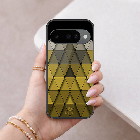 Google Pixel 10 Cover - ONation Pyramid Series - HQ Ultra Shine Premium Infinity Glass Soft Silicon Borders Case