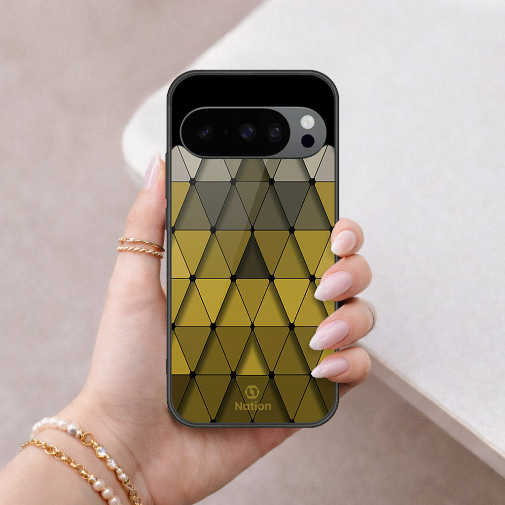 Google Pixel 9 Pro Cover - ONation Pyramid Series - HQ Ultra Shine Premium Infinity Glass Soft Silicon Borders Case