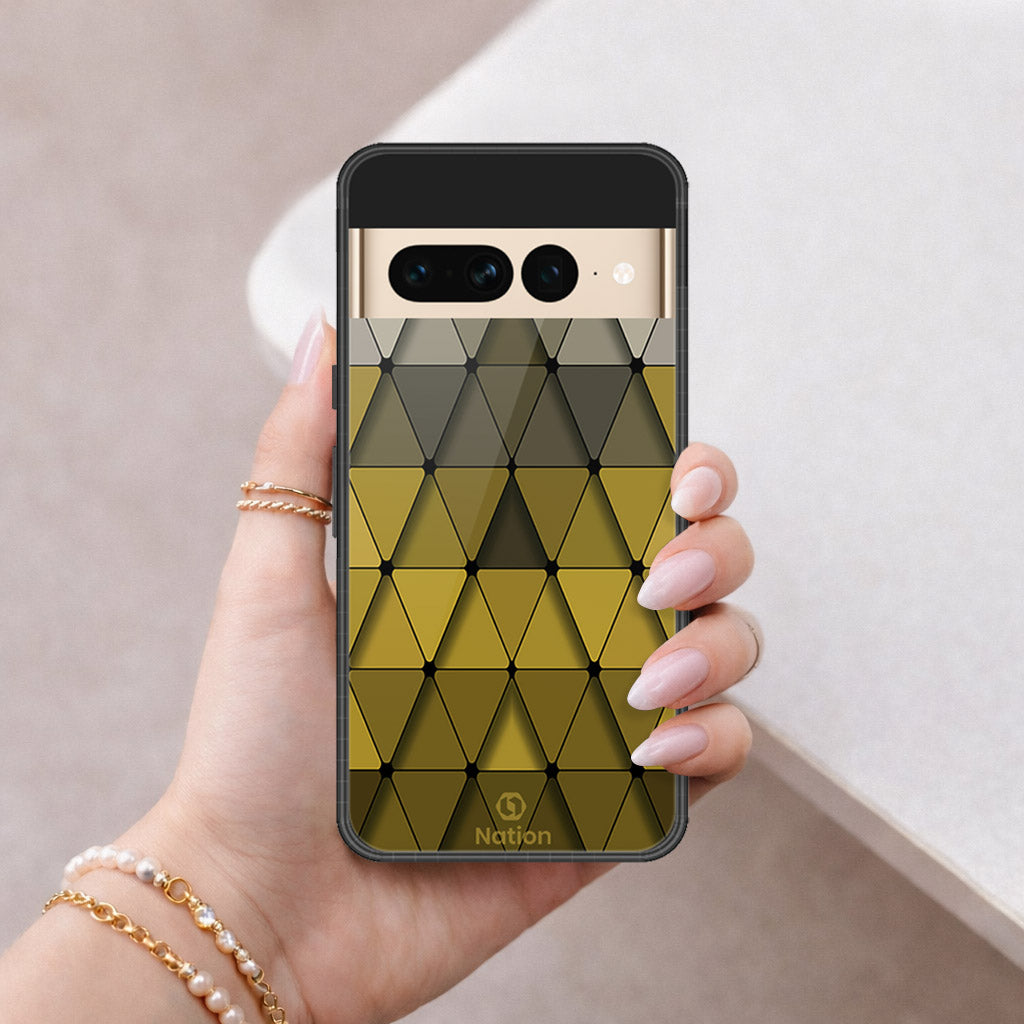 Google Pixel 7 Pro Cover - ONation Pyramid Series - HQ Ultra Shine Premium Infinity Glass Soft Silicon Borders Case