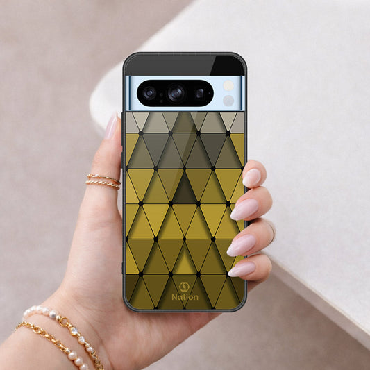 Google Pixel 8 Pro Cover - ONation Pyramid Series - HQ Ultra Shine Premium Infinity Glass Soft Silicon Borders Case