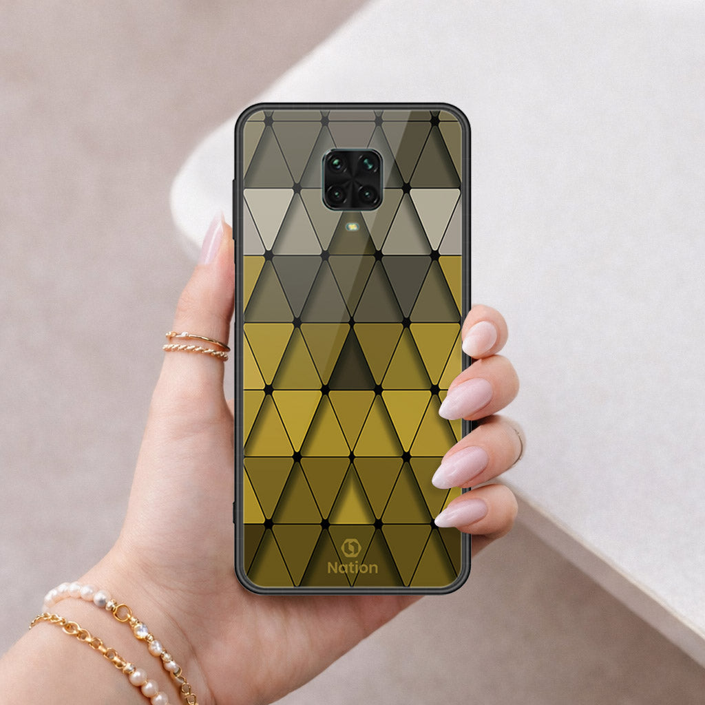 Xiaomi Redmi Note 9S Cover - ONation Pyramid Series - HQ Ultra Shine Premium Infinity Glass Soft Silicon Borders Case