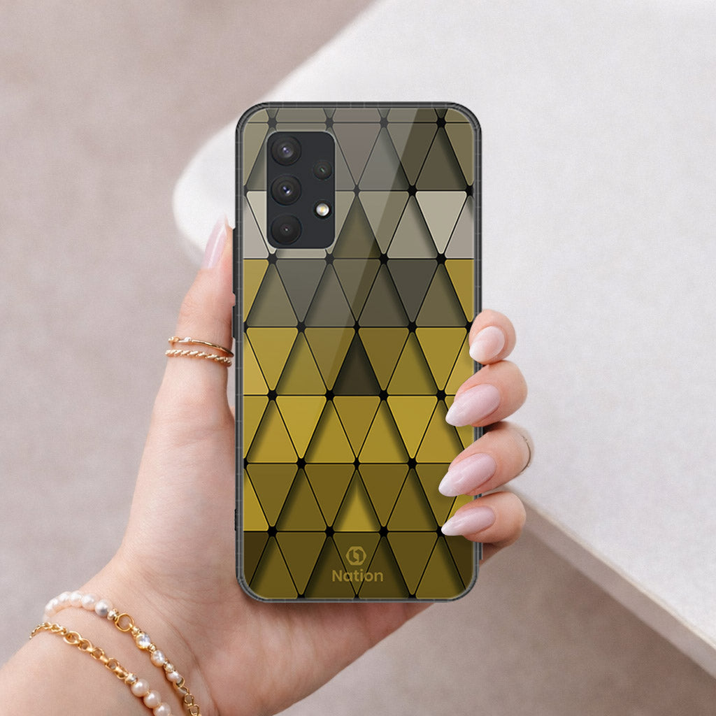 Samsung Galaxy A32 Cover - ONation Pyramid Series - HQ Ultra Shine Premium Infinity Glass Soft Silicon Borders Case
