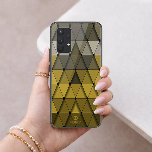 Samsung Galaxy A32 Cover - ONation Pyramid Series - HQ Ultra Shine Premium Infinity Glass Soft Silicon Borders Case