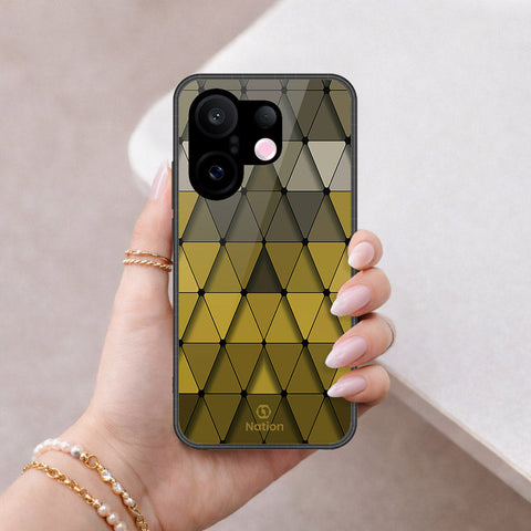 Vivo X200 FE Cover - ONation Pyramid Series - HQ Ultra Shine Premium Infinity Glass Soft Silicon Borders Case