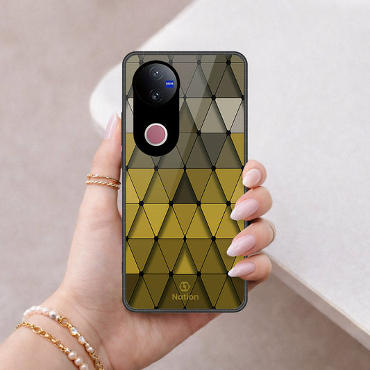 Vivo T4R Cover - ONation Pyramid Series - HQ Ultra Shine Premium Infinity Glass Soft Silicon Borders Case