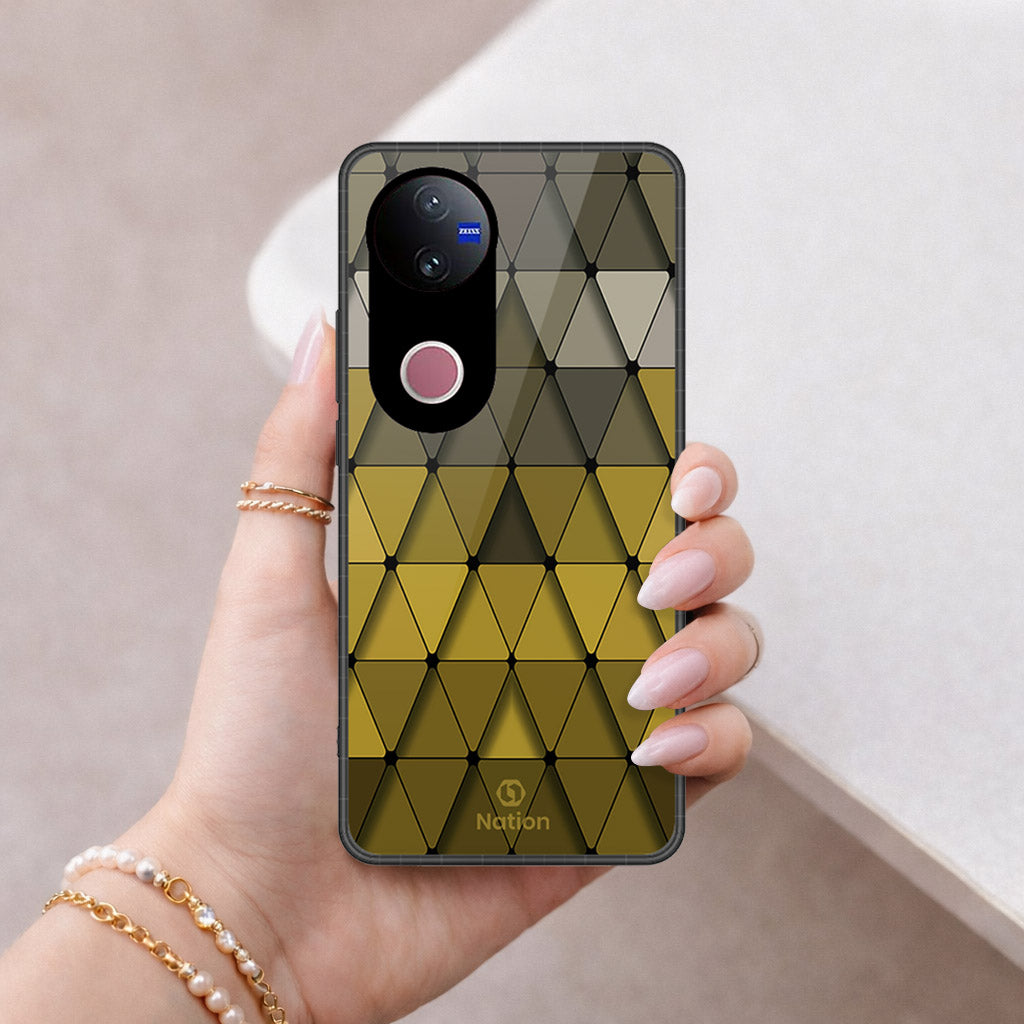 Vivo iQOO Z10R (india)  Cover - ONation Pyramid Series - HQ Ultra Shine Premium Infinity Glass Soft Silicon Borders Case