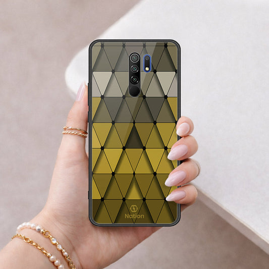 Xiaomi Redmi 9 Cover - ONation Pyramid Series - HQ Ultra Shine Premium Infinity Glass Soft Silicon Borders Case