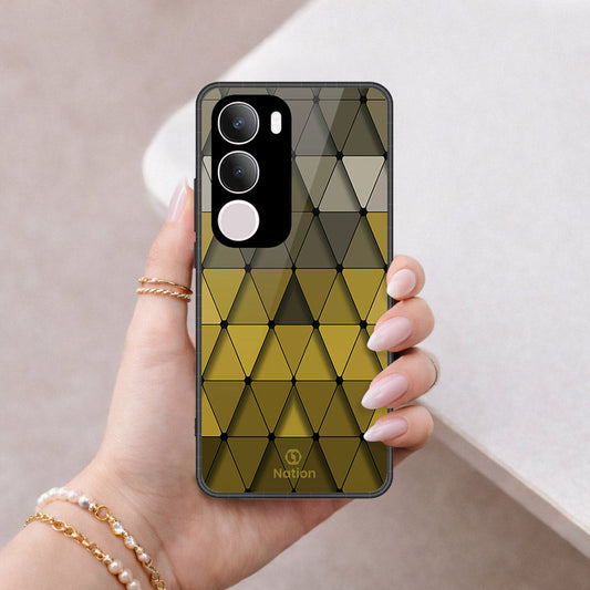 Vivo Y29 5G Cover - ONation Pyramid Series - HQ Ultra Shine Premium Infinity Glass Soft Silicon Borders Case