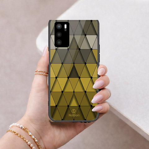 Oppo A16s Cover - ONation Pyramid Series - HQ Ultra Shine Premium Infinity Glass Soft Silicon Borders Case