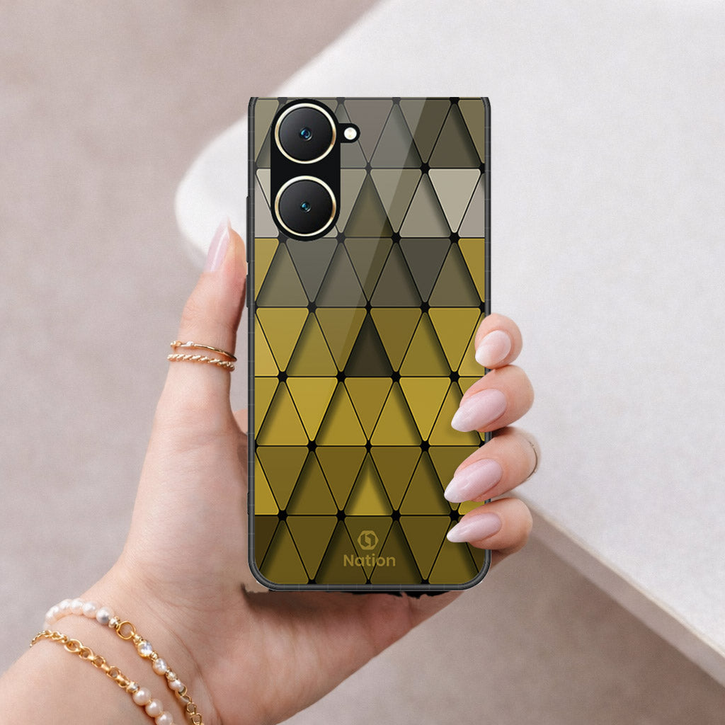 Vivo Y18 Cover - ONation Pyramid Series - HQ Ultra Shine Premium Infinity Glass Soft Silicon Borders Case