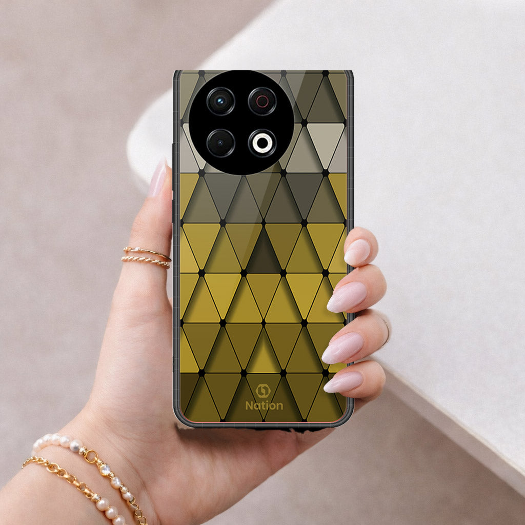 Tecno Spark 30 Pro Cover - ONation Pyramid Series - HQ Ultra Shine Premium Infinity Glass Soft Silicon Borders Case