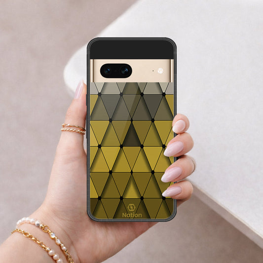 Google Pixel 7 Cover - ONation Pyramid Series - HQ Ultra Shine Premium Infinity Glass Soft Silicon Borders Case