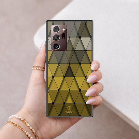 Samsung Galaxy Note 20 Ultra Cover - ONation Pyramid Series - HQ Ultra Shine Premium Infinity Glass Soft Silicon Borders Case