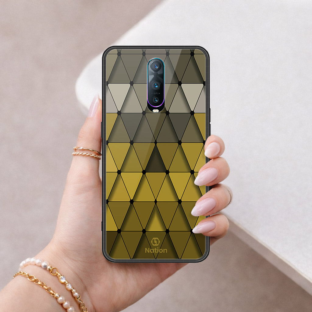 Oppo R17 Pro Cover - ONation Pyramid Series - HQ Ultra Shine Premium Infinity Glass Soft Silicon Borders Case