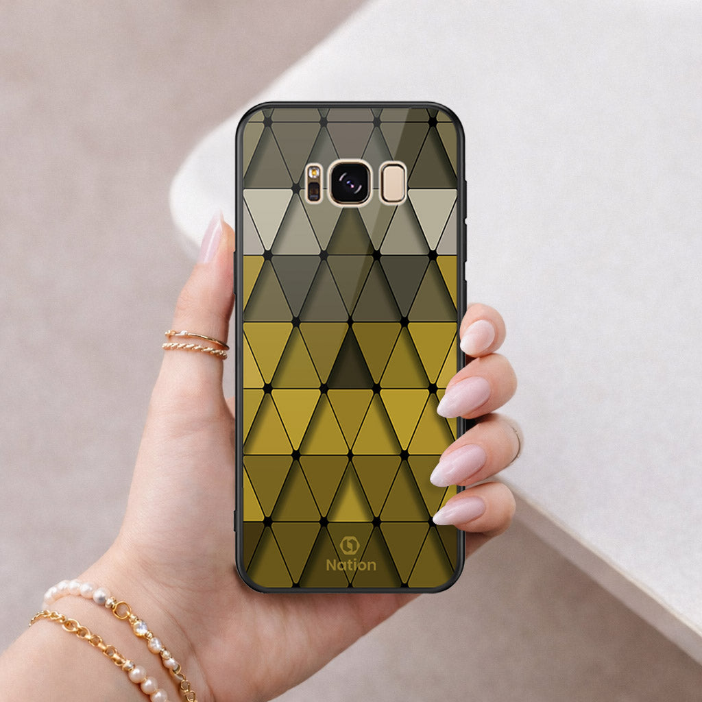 Samsung Galaxy S8 Plus Cover - ONation Pyramid Series - HQ Ultra Shine Premium Infinity Glass Soft Silicon Borders Case