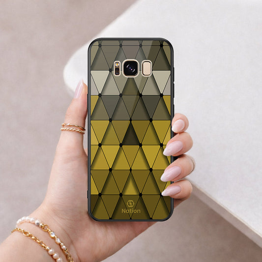 Samsung Galaxy S8 Plus Cover - ONation Pyramid Series - HQ Ultra Shine Premium Infinity Glass Soft Silicon Borders Case