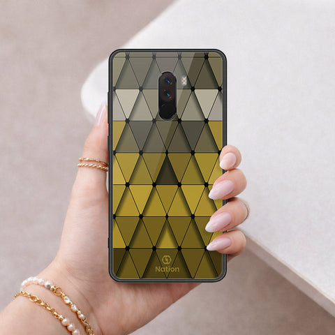Xiaomi Pocophone F1 Cover - ONation Pyramid Series - HQ Ultra Shine Premium Infinity Glass Soft Silicon Borders Case
