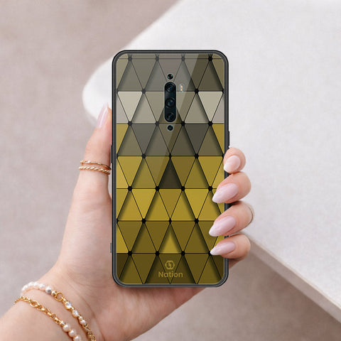 Oppo Reno 2F Cover - ONation Pyramid Series - HQ Ultra Shine Premium Infinity Glass Soft Silicon Borders Case