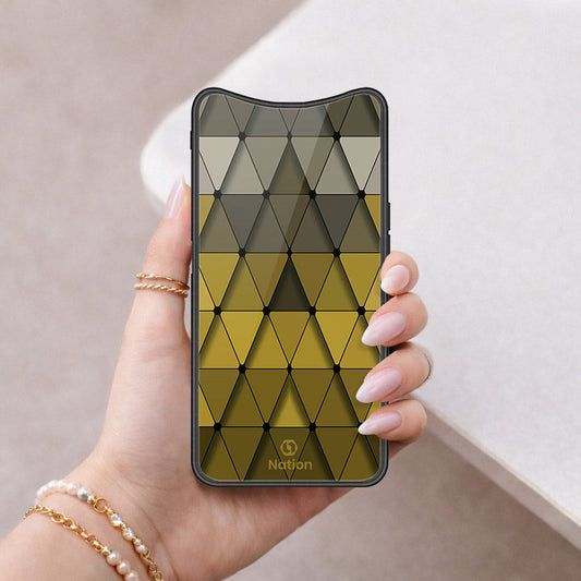 Oppo Find X Cover - ONation Pyramid Series - HQ Ultra Shine Premium Infinity Glass Soft Silicon Borders Case