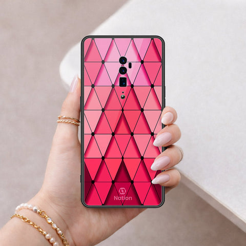 Oppo Reno 10x Zoom Cover - ONation Pyramid Series - HQ Ultra Shine Premium Infinity Glass Soft Silicon Borders Case