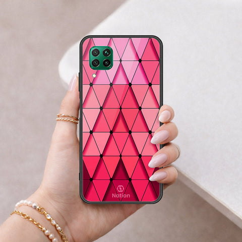Huawei Nova 7i Cover - ONation Pyramid Series - HQ Ultra Shine Premium Infinity Glass Soft Silicon Borders Case