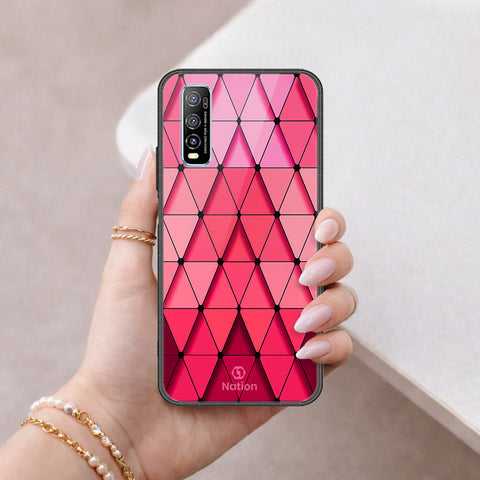 Vivo Y70s Cover - ONation Pyramid Series - HQ Ultra Shine Premium Infinity Glass Soft Silicon Borders Case