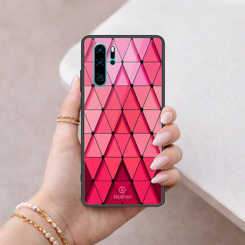 Huawei P30 Pro Cover - ONation Pyramid Series - HQ Ultra Shine Premium Infinity Glass Soft Silicon Borders Case