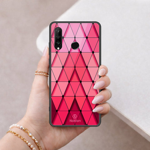Huawei Nova 4e Cover - ONation Pyramid Series - HQ Ultra Shine Premium Infinity Glass Soft Silicon Borders Case