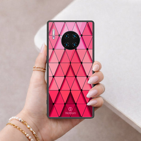 Huawei Mate 30 Pro Cover - ONation Pyramid Series - HQ Ultra Shine Premium Infinity Glass Soft Silicon Borders Case