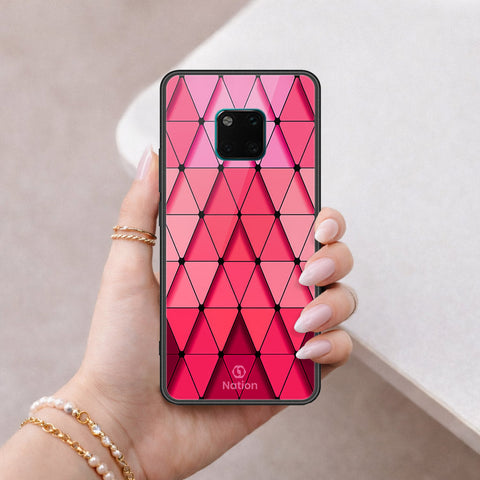 Huawei Mate 20 Pro Cover - ONation Pyramid Series - HQ Ultra Shine Premium Infinity Glass Soft Silicon Borders Case