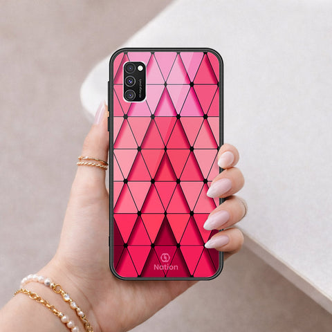 Samsung Galaxy M02s Cover - ONation Pyramid Series - HQ Ultra Shine Premium Infinity Glass Soft Silicon Borders Case
