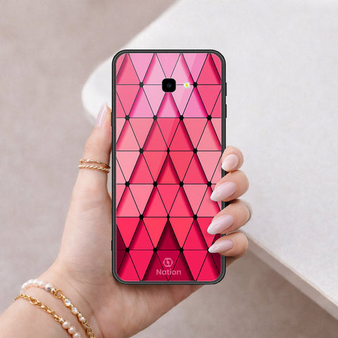 Samsung Galaxy J4 Plus Cover - ONation Pyramid Series - HQ Ultra Shine Premium Infinity Glass Soft Silicon Borders Case