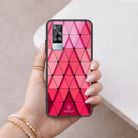 Vivo Y33 Cover - ONation Pyramid Series - HQ Ultra Shine Premium Infinity Glass Soft Silicon Borders Case