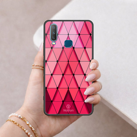 Vivo Y15 Cover - ONation Pyramid Series - HQ Ultra Shine Premium Infinity Glass Soft Silicon Borders Case