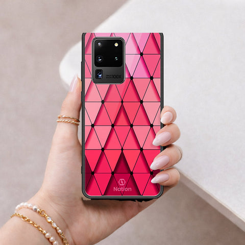 Samsung Galaxy S20 Ultra Cover - ONation Pyramid Series - HQ Ultra Shine Premium Infinity Glass Soft Silicon Borders Case