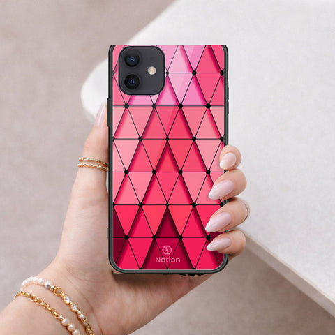 iPhone 12 Mini Cover - ONation Pyramid Series - HQ Ultra Shine Premium Infinity Glass Soft Silicon Borders Case
