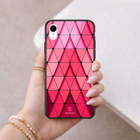 iPhone XR - ONation Pyramid Series - HQ Ultra Shine Premium Infinity Glass Soft Silicon Borders Case