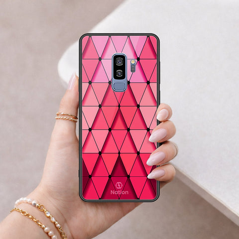 Samsung Galaxy S9 Plus Cover - ONation Pyramid Series - HQ Ultra Shine Premium Infinity Glass Soft Silicon Borders Case