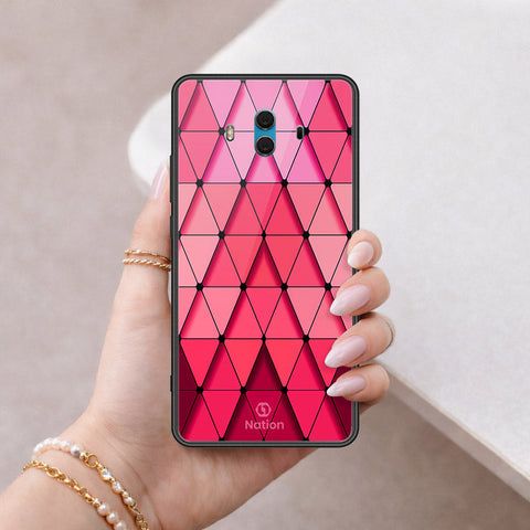 Huawei Mate 10 Cover - ONation Pyramid Series - HQ Ultra Shine Premium Infinity Glass Soft Silicon Borders Case