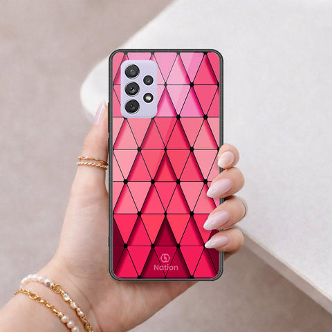 Samsung Galaxy A72 Cover - ONation Pyramid Series - HQ Ultra Shine Premium Infinity Glass Soft Silicon Borders Case